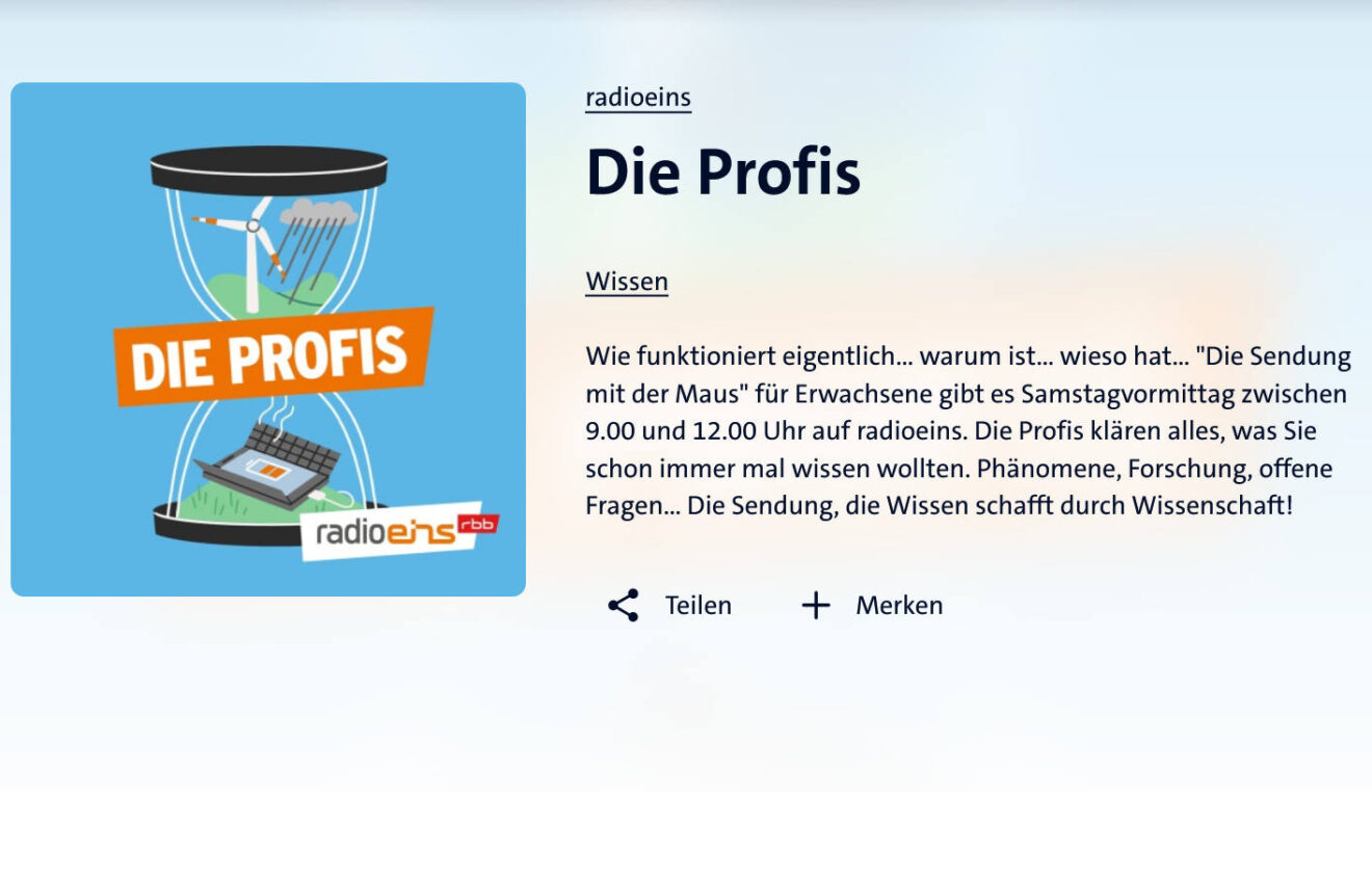 Neues zu Sonnencreme bei ＂Radioeins - die Profis＂ mit dem Dermatologen Claus Garbe